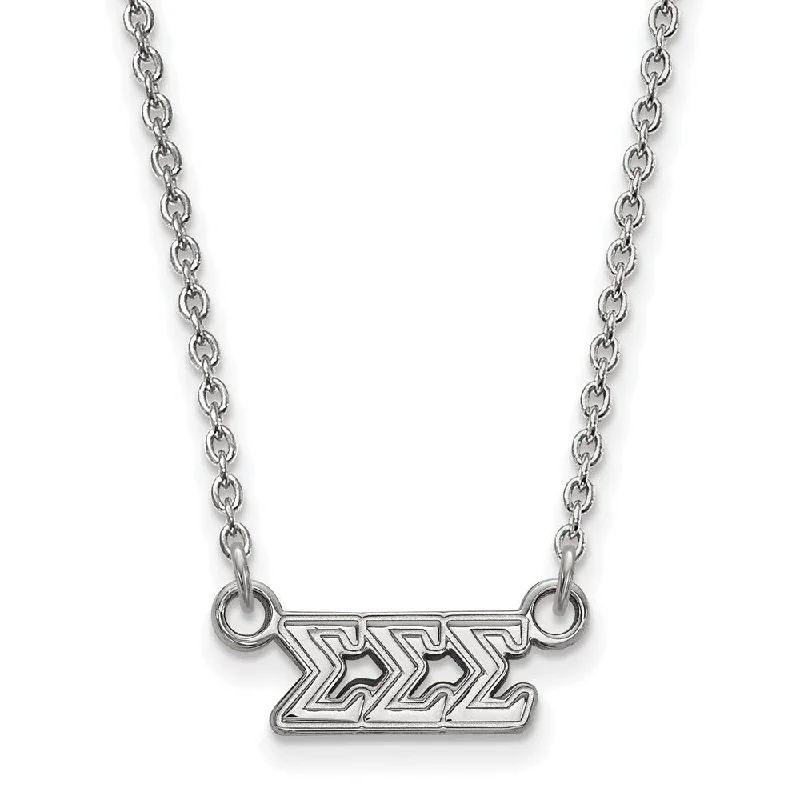 Sterling Silver Sigma Sigma Sigma XS (Tiny) Greek Letters Necklace