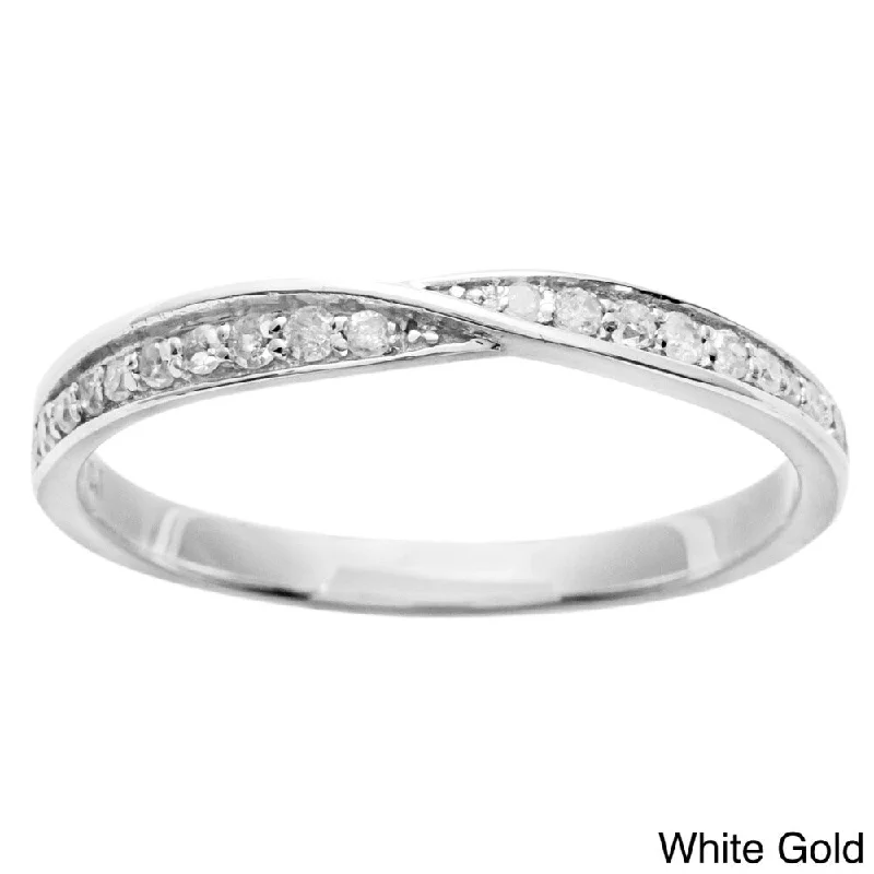 sculpted couple ring-10k Gold 1/4ct TDW Diamond Pave Bypass Band