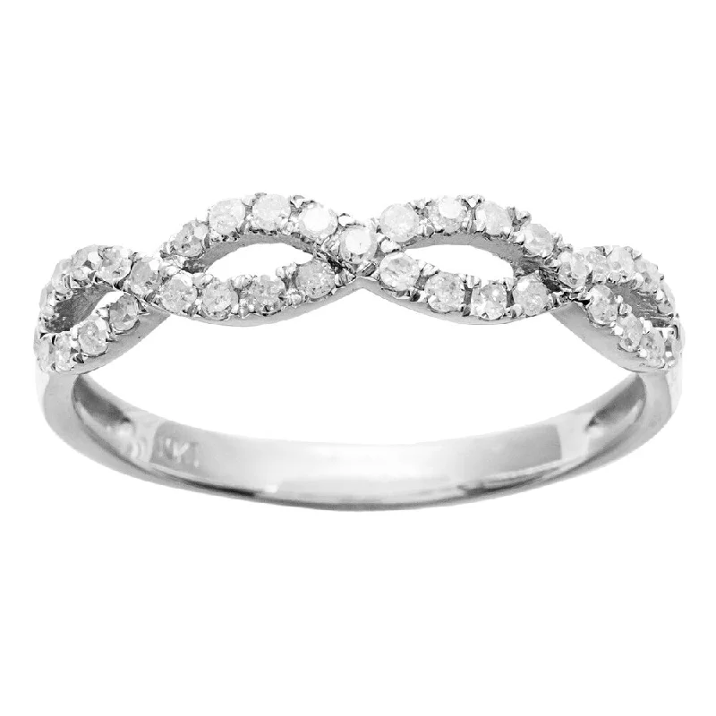 adaptable infinity ring-10k White Gold 1/2ct TDW Braided Stackable Diamond Band (G-H, I1-I2)