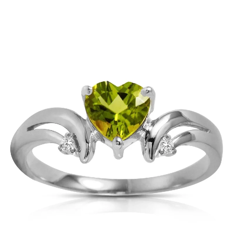 chiseled monogram ring-14k Solid Gold Green Peridot Gemstone Ring w/ Diamond Accents 1.26 tcw