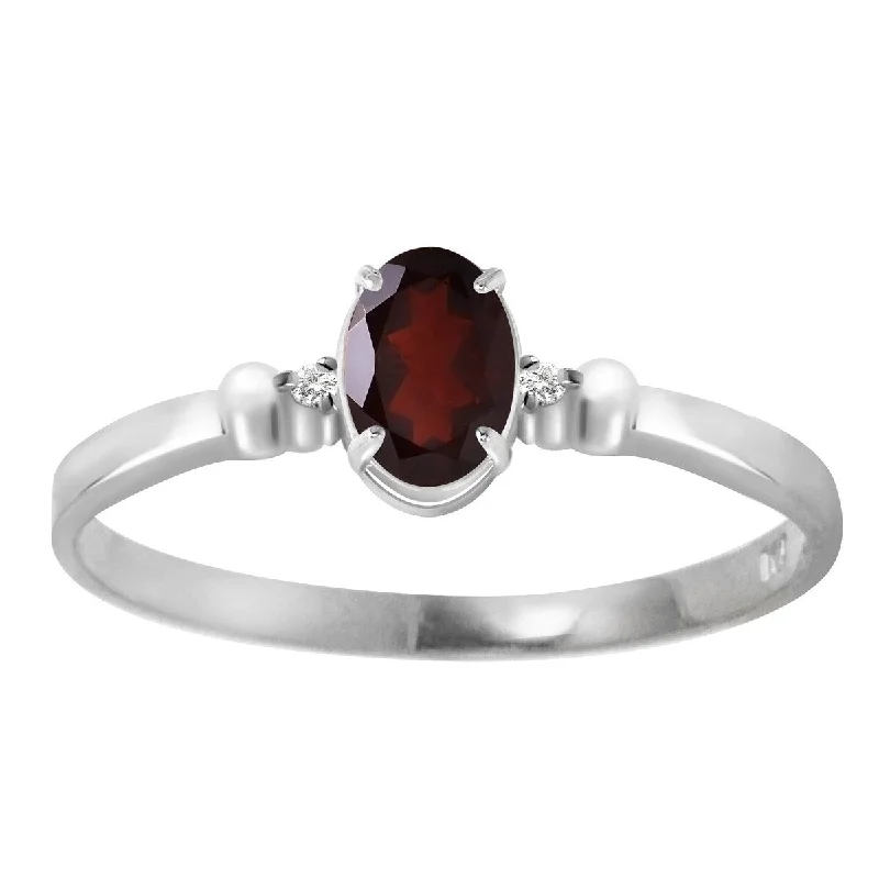 adaptable gold ring-14k Solid Gold Natural Garnet Gemstone Ring w/ Diamonds 0.46 tcw