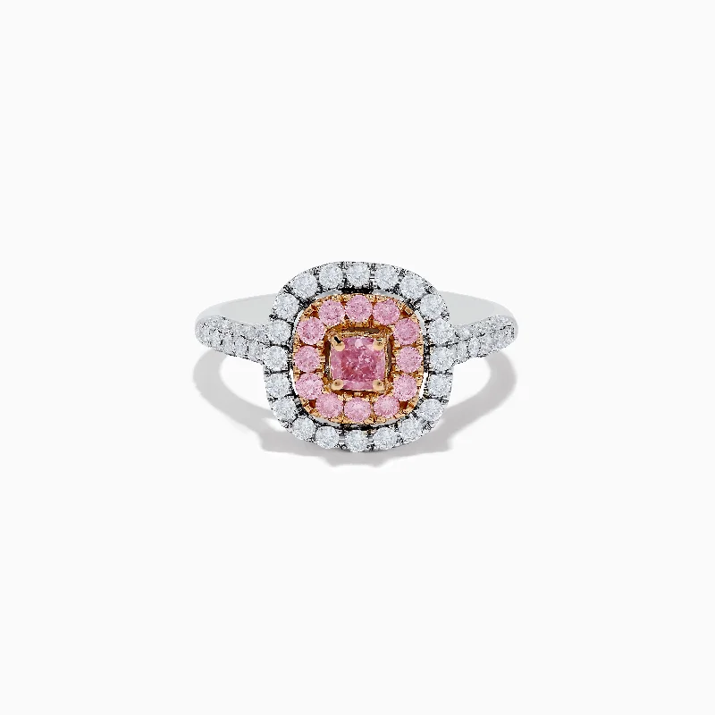 drifter morganite ring-18K Two Tone Gold White and Pink Diamond Ring