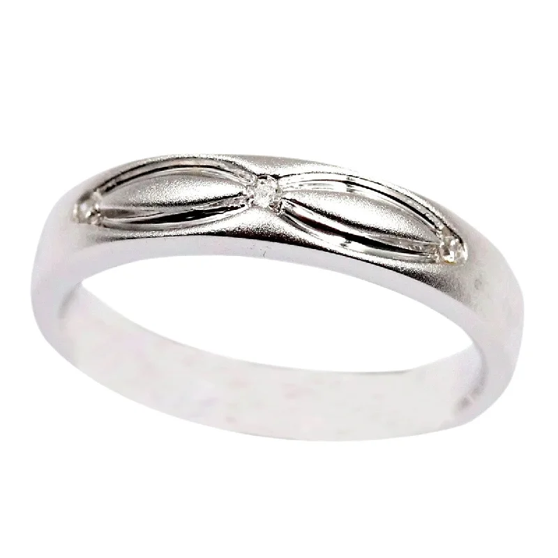 ripple-shaped eternity ring-925 Sterling Silver Diamond Band Ring