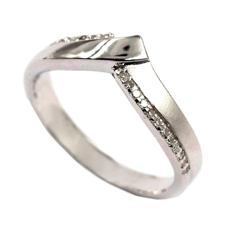 tech-inspired rivet ring-925 Sterling Silver Diamond Ring