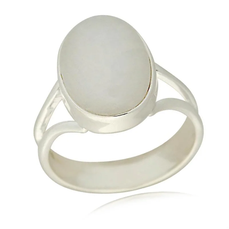 adaptable friendship ring-925 Sterling Silver Rainbow Moonstone Gemstone Solitaire Ring