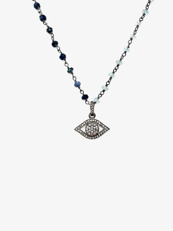 aquamarine drop necklace-Ada Diamond Eye Necklace