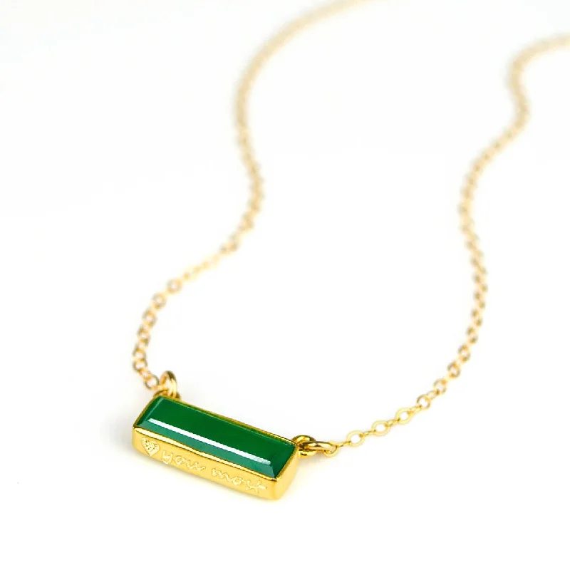 bronze layered necklace-Green Onyx Bar Necklace : May Birthstone : Adira Series