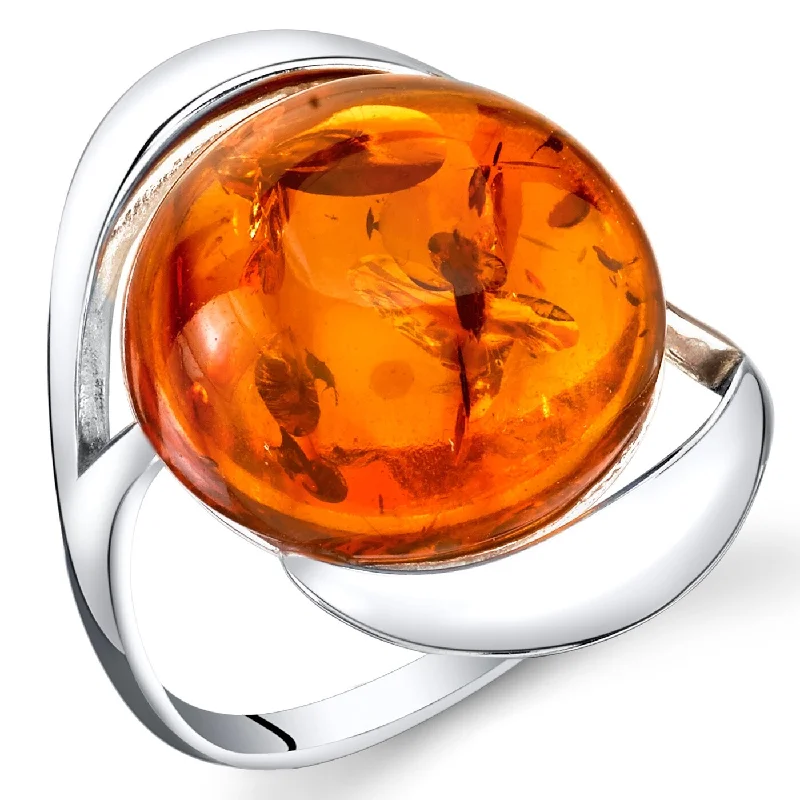 rose gold seven-ring-Amber Swirl Design Ring in Sterling Silver