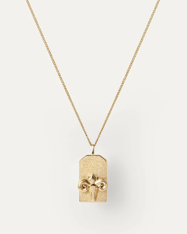 drifter layered necklace-The Aries Zodiac Pendant Necklace