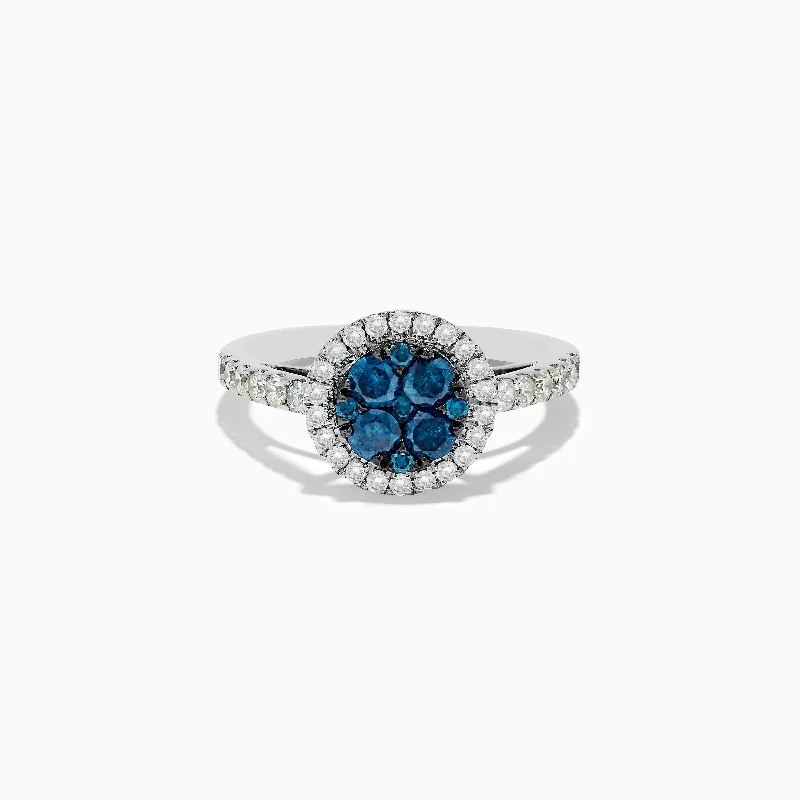 adaptable infinity ring-Bella Bleu 14K White Gold Blue and White Diamond Ring