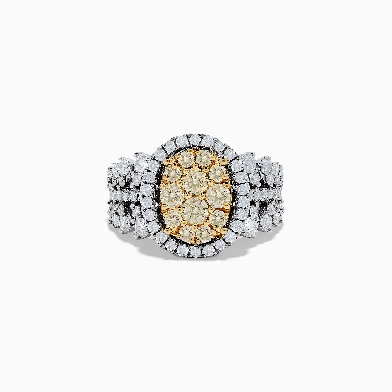 topaz stack ring-Canare' 14K Two Tone White and Yellow Diamond Ring