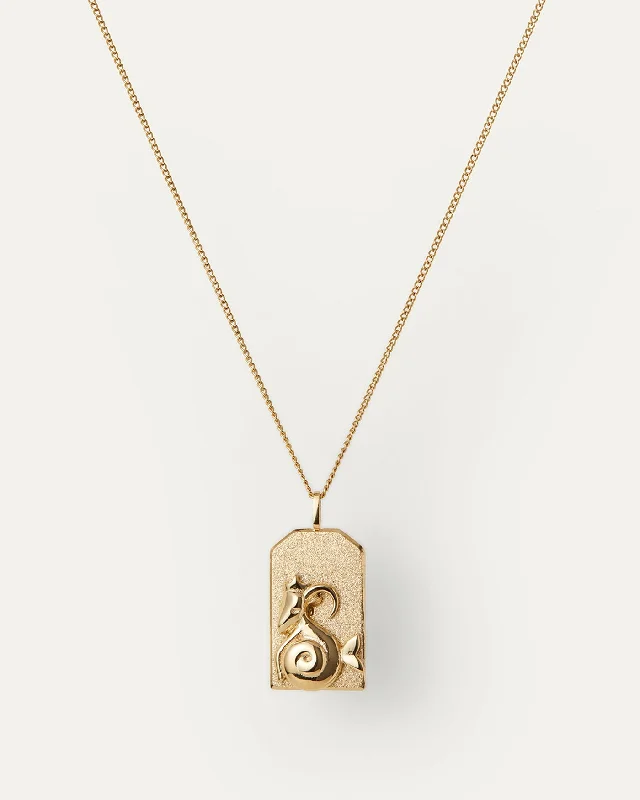 gleaming drop necklace-The Capricorn Zodiac Pendant Necklace