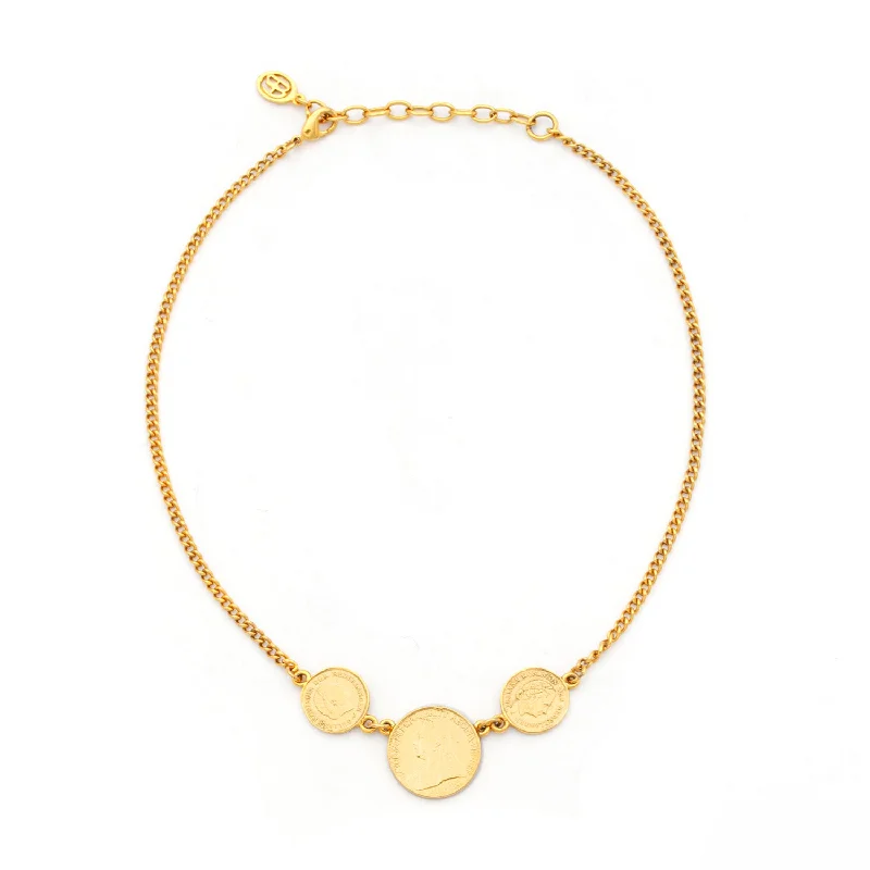 distressed gold necklace-Aziza Necklace