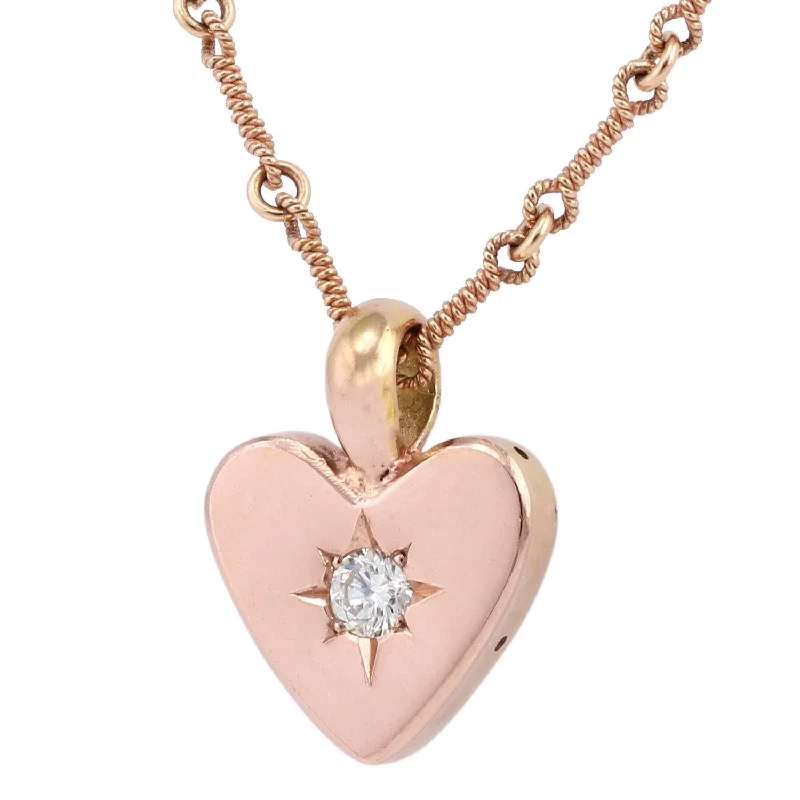 drifter layered necklace-Small Classic Heart Necklace - Rose