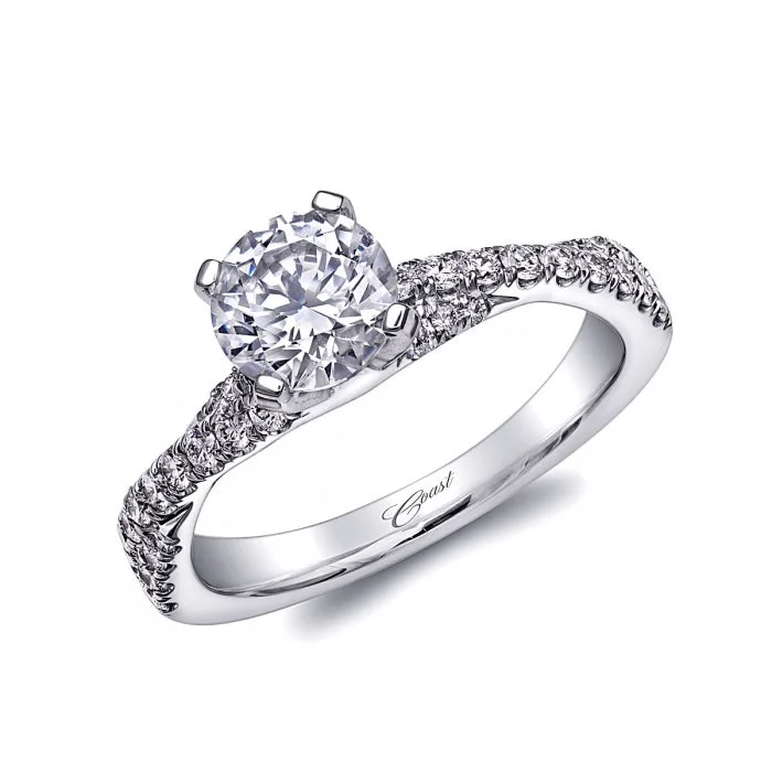 tech sleek ring-Coast 14K White Gold .36ctw Diamond Twist Engagement Ring Semi-Mount (94788)