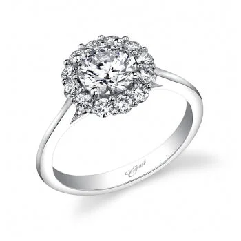 adaptable gold ring-Coast 14K White Gold .40ctw Diamond Halo Engagement Ring Semi-Mount (92900)