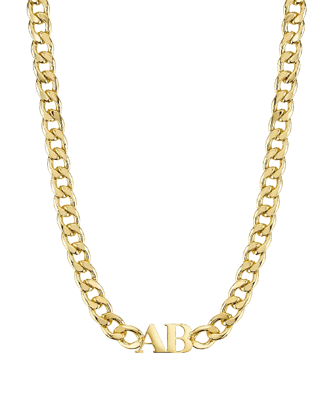 coiled pendant necklace-Bold Letters Necklace 18ct Gold Vermeil