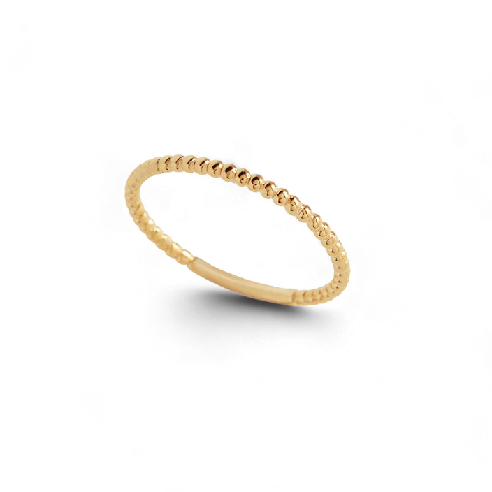 trillion cut diamond ring-Gold Vermeil Dainty Stacking Beaded Ring