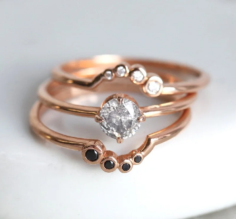 astral star ring-Danielle Galaxy Engagement Ring Set