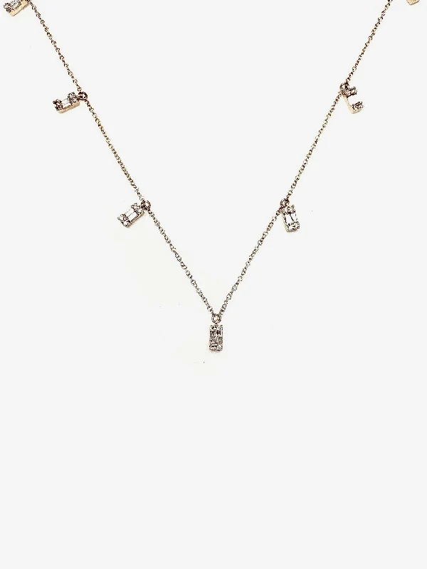 gleaming drop necklace-Diamond Baguette Fringe Necklace (14K)