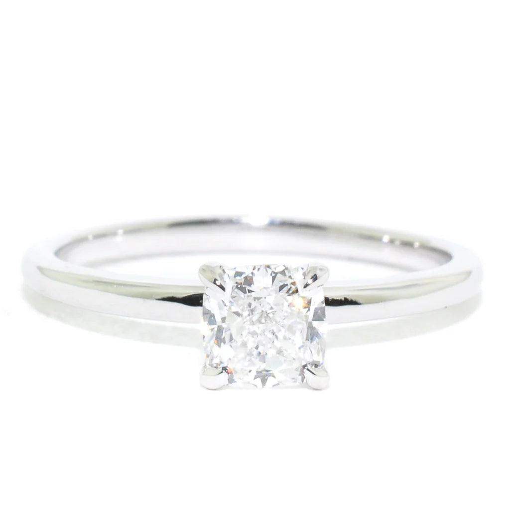 gothic diamond ring-Diamond Solitaire Engagement Ring 0.72CT in 14k White Gold