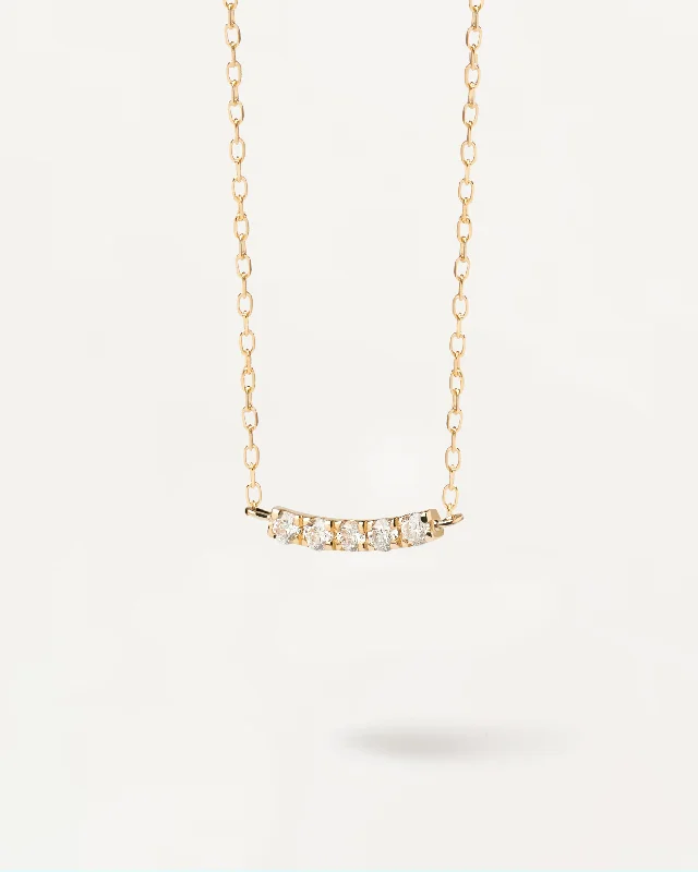 drifter morganite necklace-Diamonds and Gold Eternity Necklace