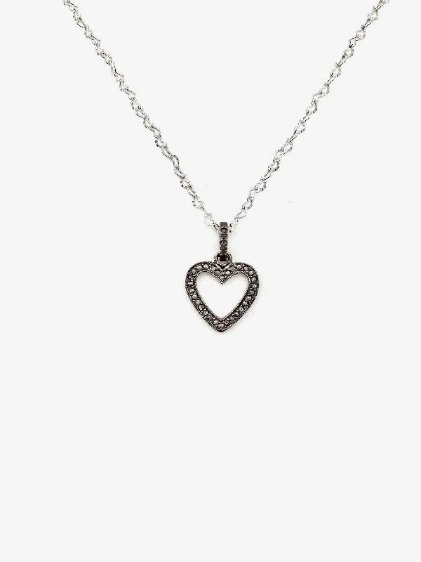 slender gold necklace-Ethel Diamond Heart Necklace