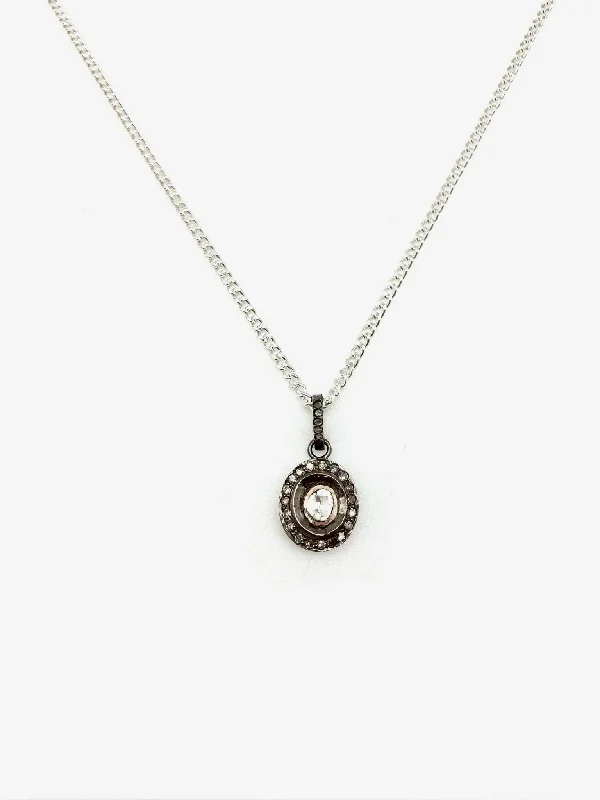 sturdy silver necklace-Frida Diamond Necklace