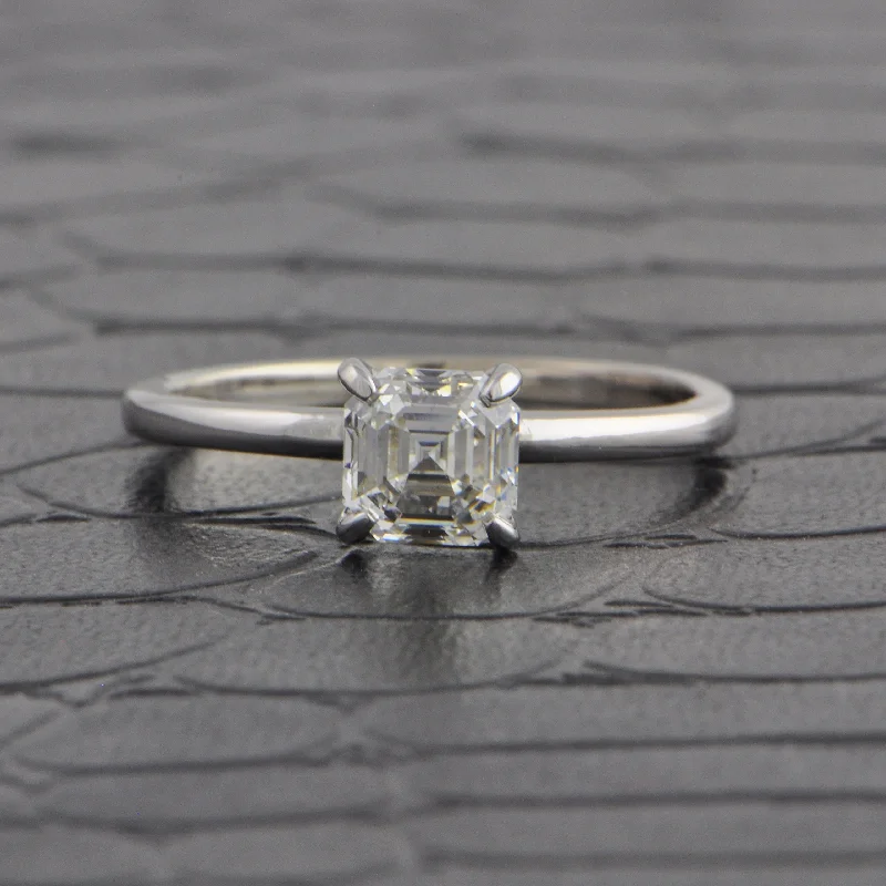 distressed statement ring-GIA 1.01 ct. Asscher Cut Diamond Engagement Ring