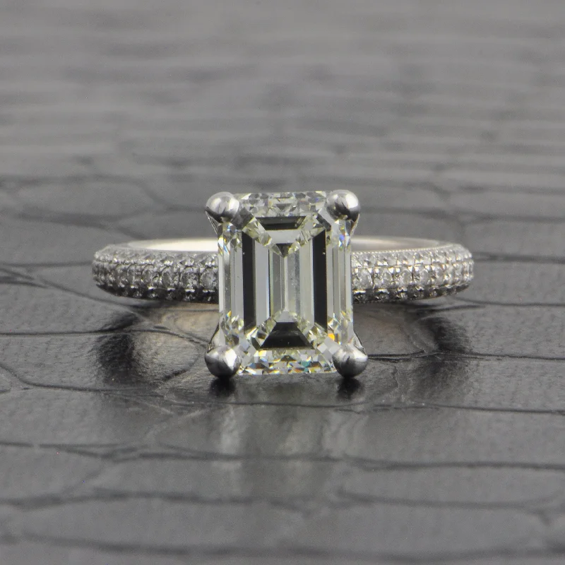 aquamarine promise ring-GIA 3.01 ct. Emerald Cut Diamond Engagement Ring in White Gold