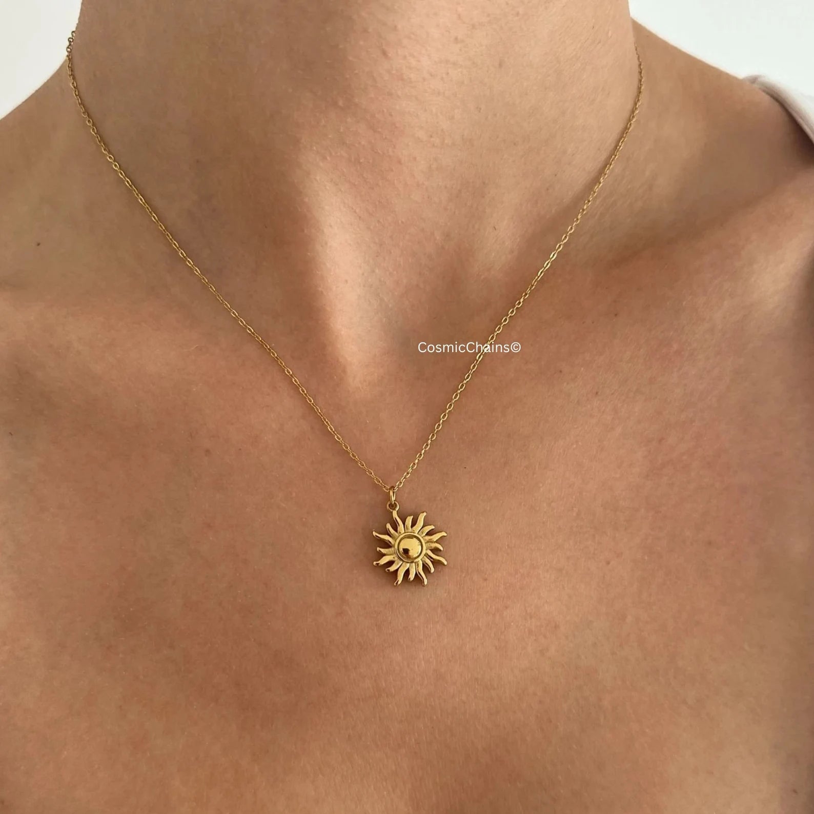 custom orbit necklace-Gold Sun Necklace