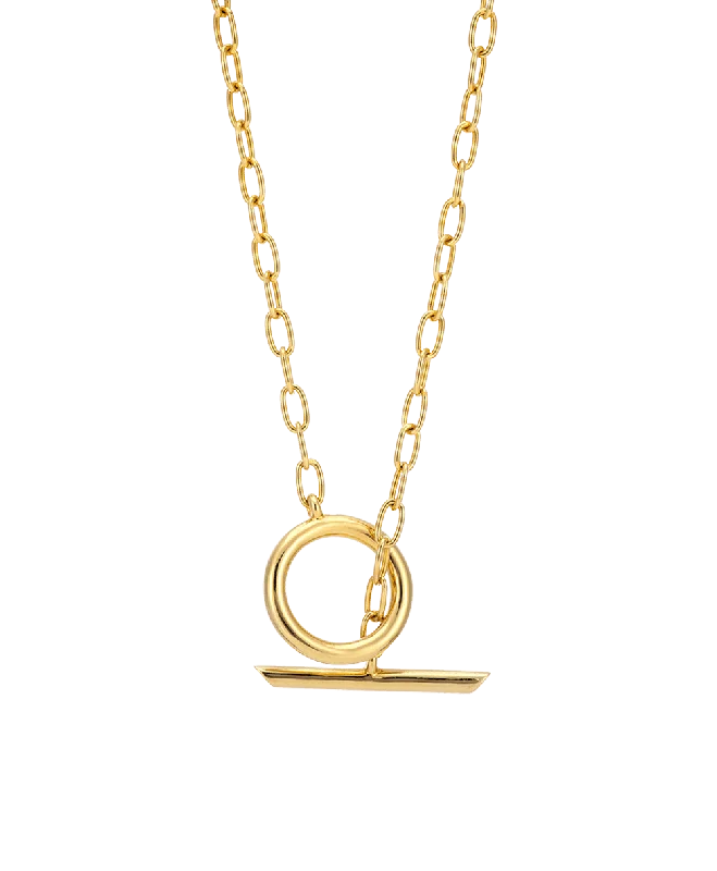 chiseled letter necklace-Asta Necklace 18ct Gold Plate