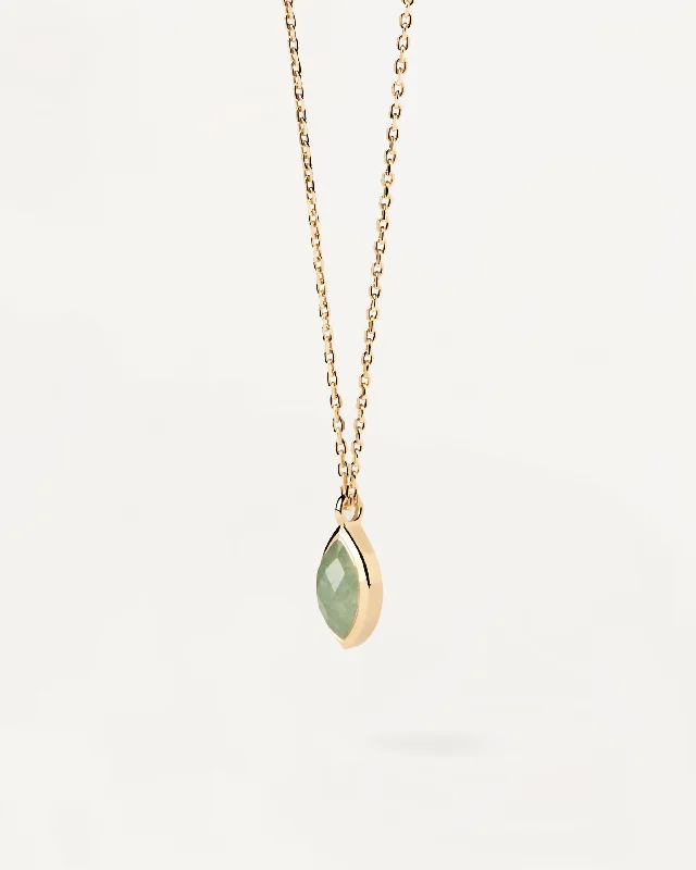 ripple-shaped charm necklace-Green Aventurine Nomad Necklace