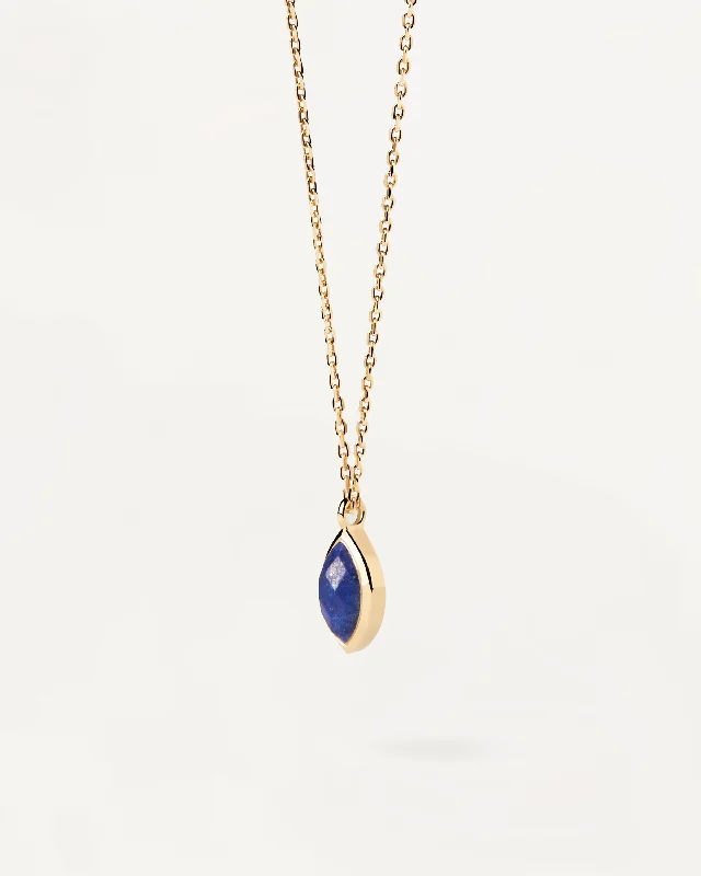 refined lattice necklace-Lapis Lazuli Nomad Necklace