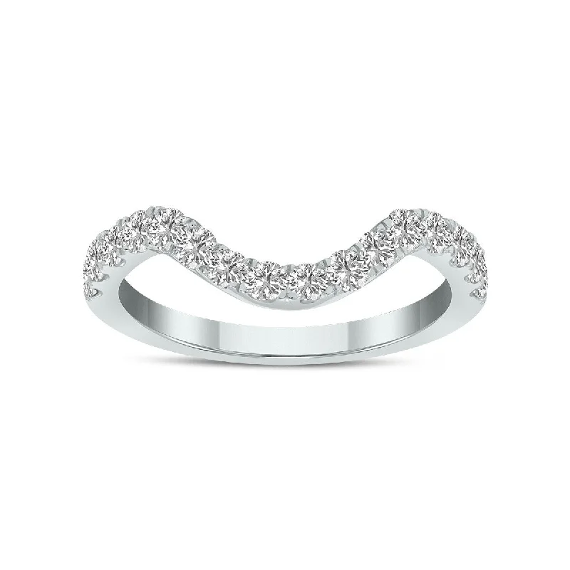 tech gold ring-Marquee Jewels 3/4 Carat TW Lab Grown Diamond Wedding Band in 14K White Gold