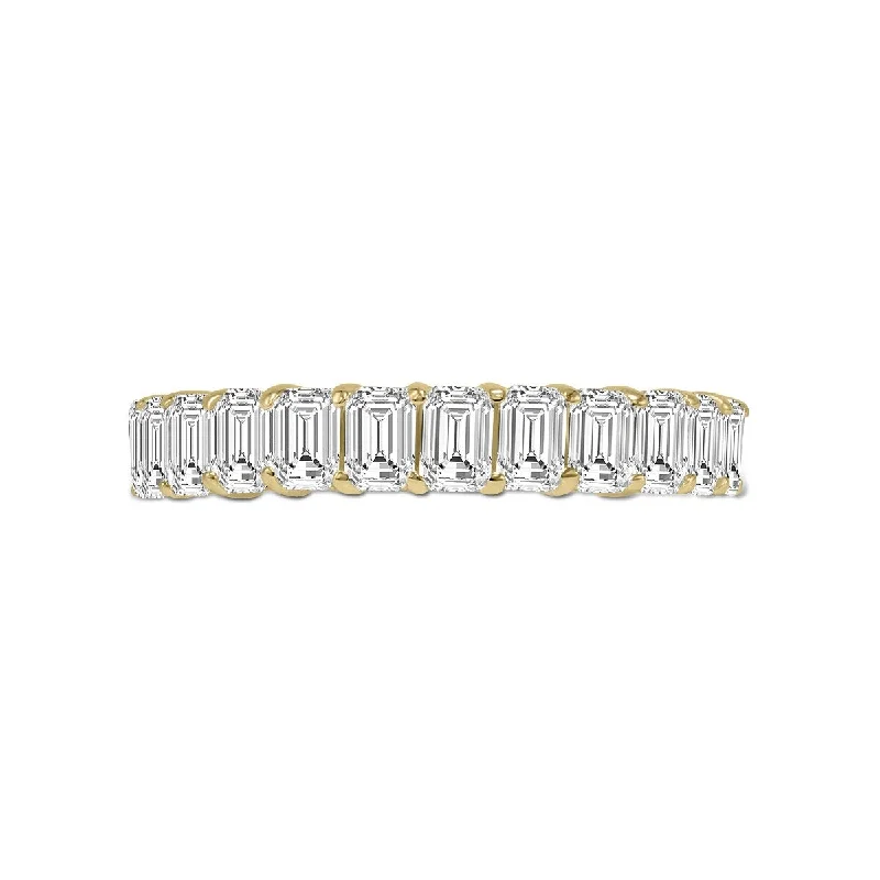 retro-style band ring-Marquee Jewels Emerald Cut Lab Grown Diamond Eternity Band in 14K Yellow Gold (3.75 Carat TW)