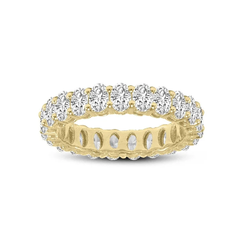 sprig band ring-Marquee Jewels Oval Lab Grown Diamond Eternity Band in 14K Yellow Gold (6.80 Carat TW)