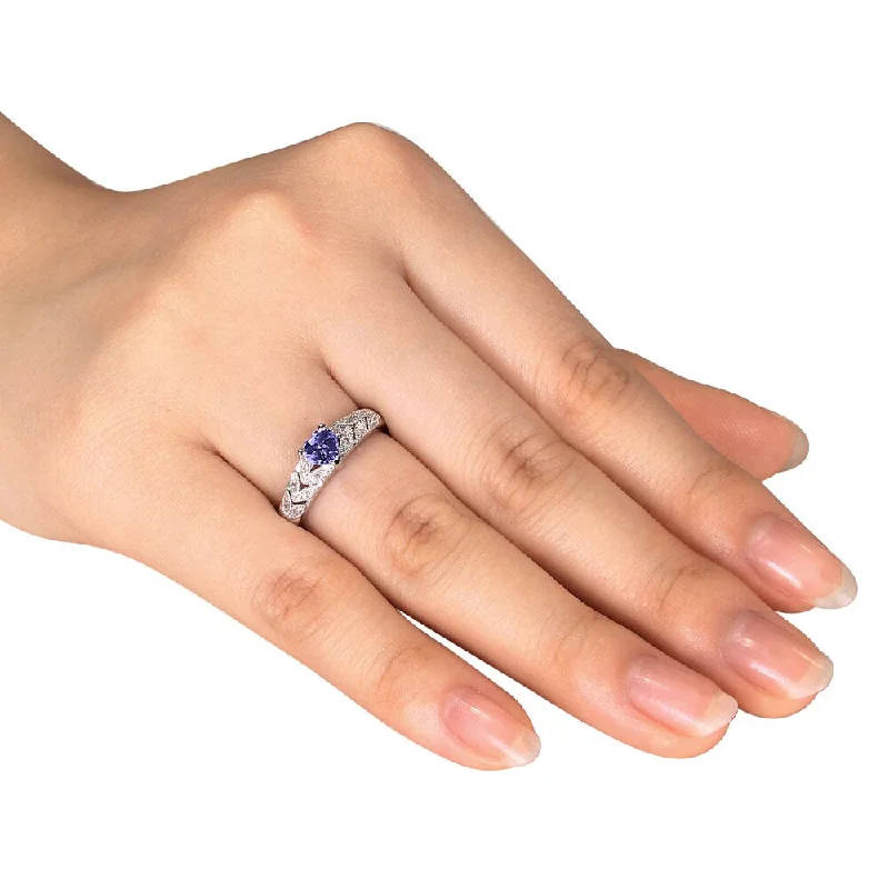 adaptable infinity ring-Miadora Sterling Silver Tanzanite and Diamond Ring