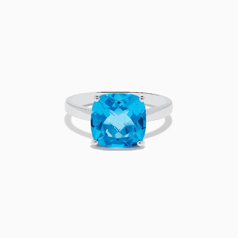 small initial ring-Ocean Bleu 14K White Gold Blue Topaz Ring