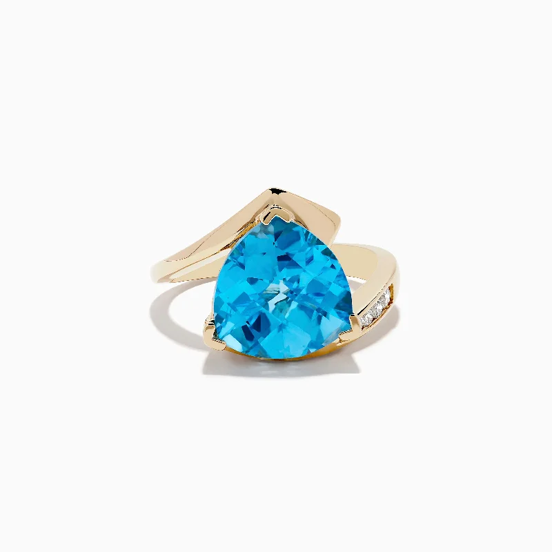 tech night ring-Ocean Bleu 14K Yellow Gold Diamond, Blue Topaz Ring