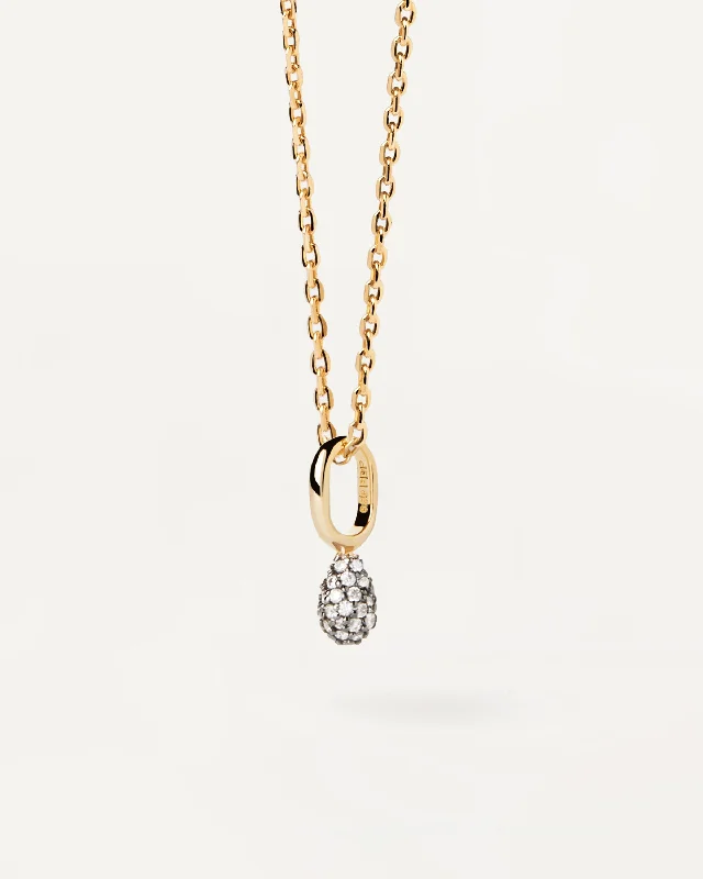 ripple-shaped chain necklace-Pavé Lava Necklace