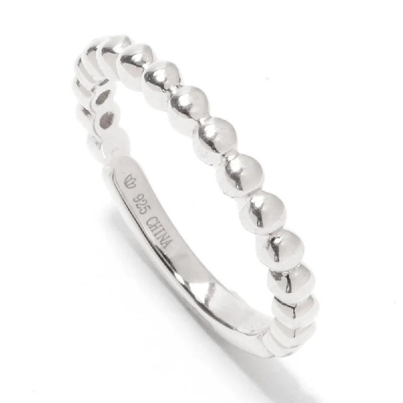 refined lattice ring-Rhodium Over Sterling Silver Band Ring