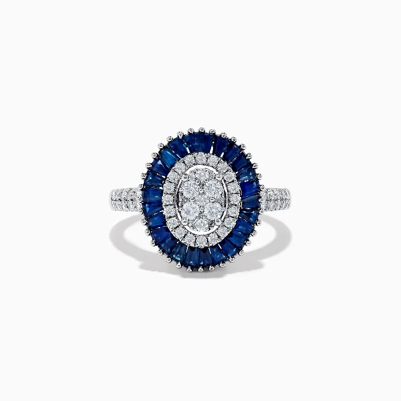 small initial ring-Royal Bleu 14K White Gold Sapphire and Diamond Ring