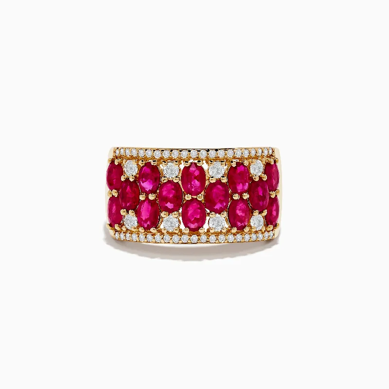 ripple-shaped eternity ring-Ruby Royale 14K Yellow Gold Ruby and Diamond Ring