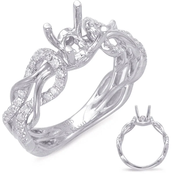 ripple-shaped promise ring-S. Kashi 14K White Gold .35ctw Diamond Engagement Ring Semi-Mount (88971)