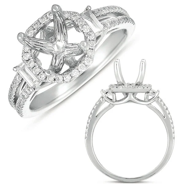 slender diamond ring-S. Kashi 14K White Gold .56ctw Diamond Engagement Ring Semi-Mount (80243)