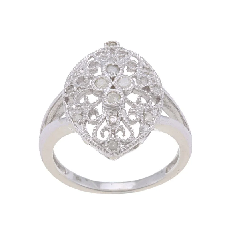 sculpted diamond ring-Sterling Silver 1/4ct TDW Diamond Vintage Style Ring (G-H, I1-I2)