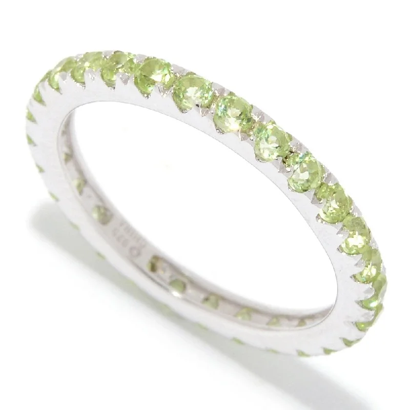 trillion cut diamond ring-Sterling Silver Peridot Band Ring