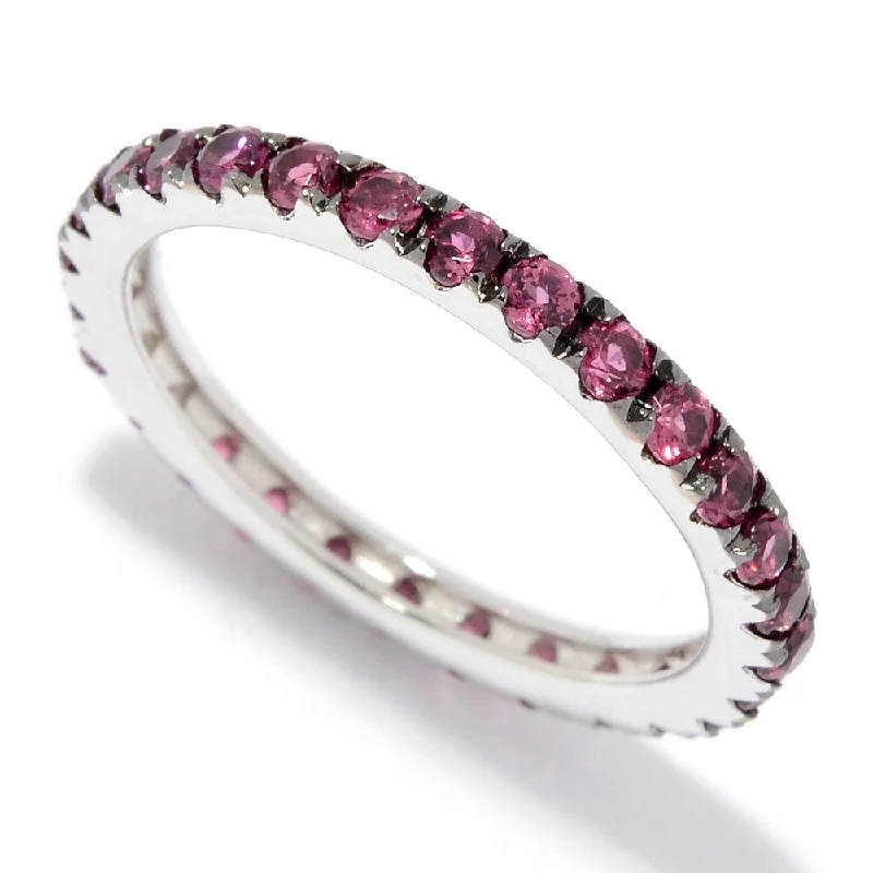 adaptable birthstone ring-Sterling Silver Rhodolite Band Ring