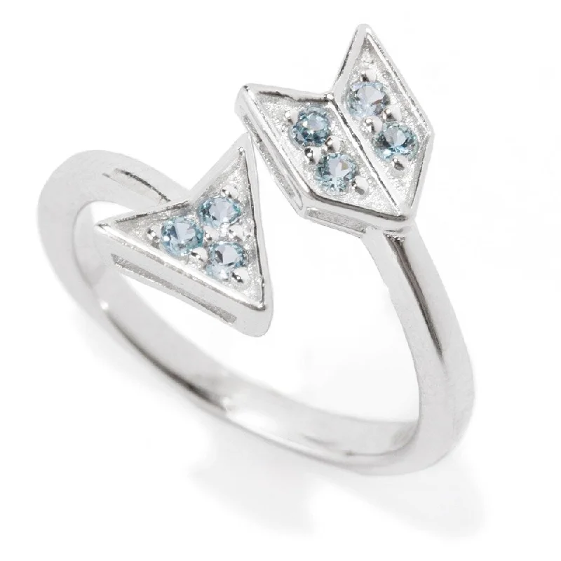 tech sleek ring-Sterling Silver Sky Blue Topaz Arrow Toe Ring